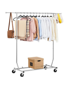 Perchero Rodante Yaheetech Ajustable Cromado 200 kg