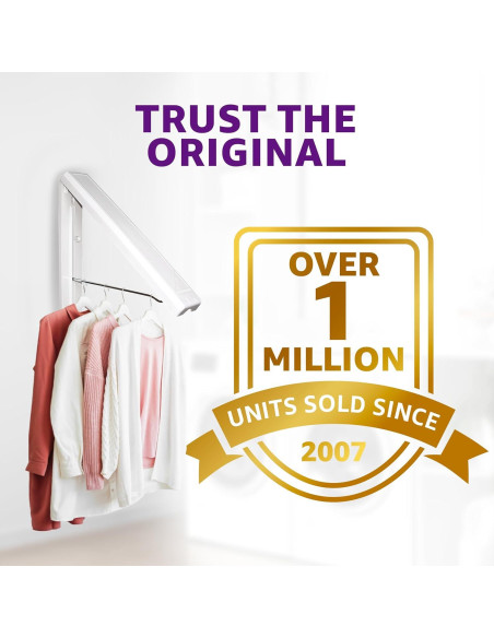 Estante de Secado Plegable InstaHanger 30 cm Montaje Pared