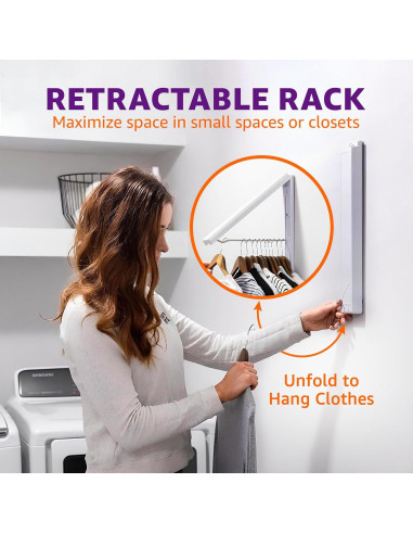 Estante de Secado Plegable InstaHanger 30 cm Montaje Pared