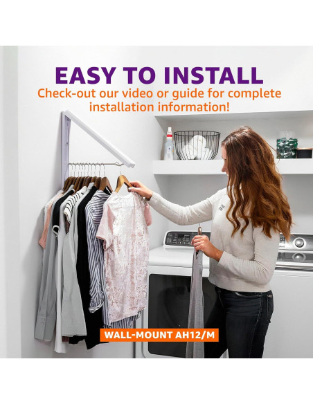 Estante de Secado Plegable InstaHanger 30 cm Montaje Pared