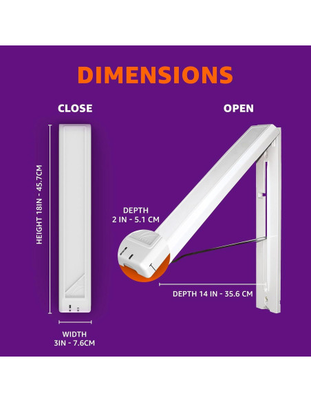 Estante de Secado Plegable InstaHanger 30 cm Montaje Pared