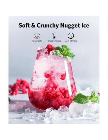 Máquina de Hielo Nugget Kndko 15,42 kg/24H Portátil Negra