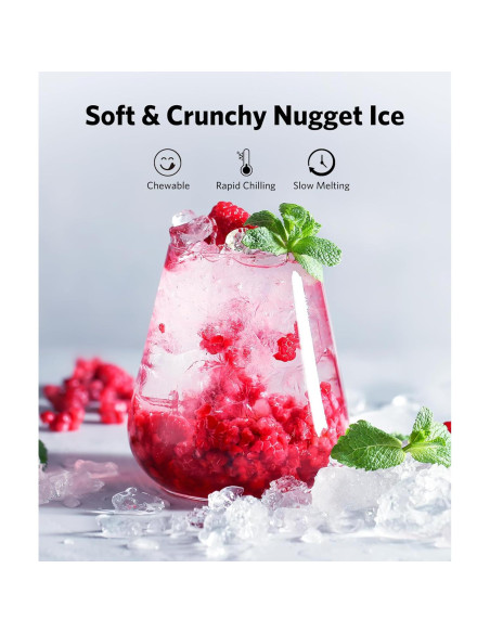 Máquina de Hielo Nugget Kndko 15,42 kg/24H Portátil Negra