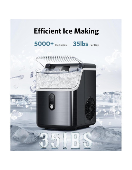 Máquina de Hielo Nugget Kndko 15,42 kg/24H Portátil Negra