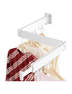 Perchero de Secado Plegable JAUREE Blanco 18 Ganchos