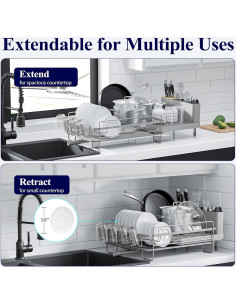 Estante Secar Platos Kitsure Expandible Gris 32,77x48,77 cm 2