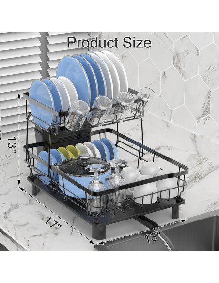 Escurridor de Platos DMTXCRP 2 Niveles Acero Inoxidable