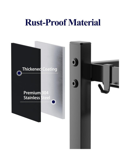 Estante de Secado de Platos Kitsure Negro Ajustable 76-86 cm