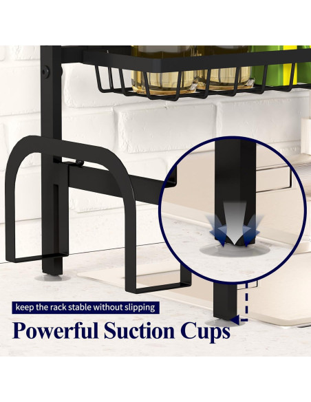 Estante de Secado de Platos Kitsure Negro Ajustable 76-86 cm