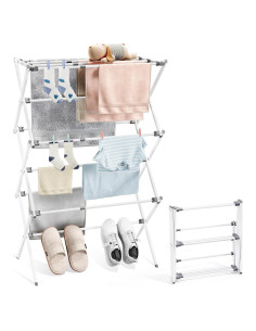 Estante Plegable para Secar Ropa APEXCHASER Blanco 2.99kg