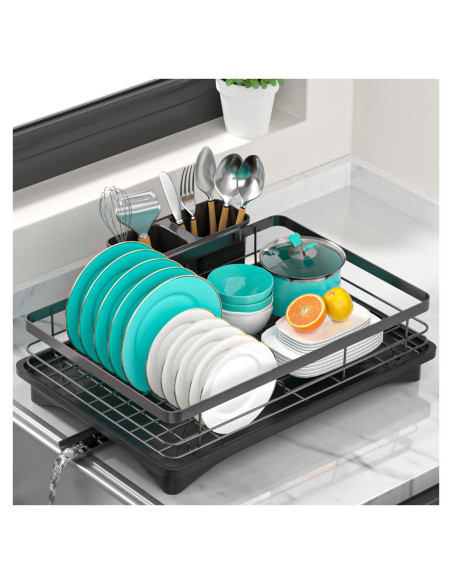 Escurridor de Platos Vepsens Negro 42x29 cm Drenaje Automático