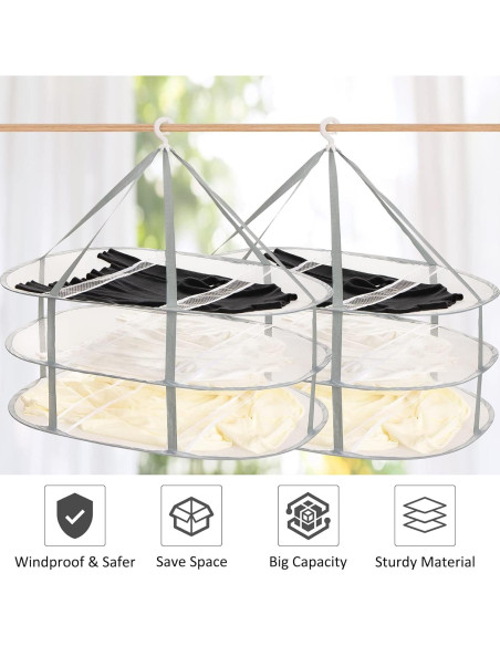 Estante Secador de Ropa Plegable AUTODECO XL 3 Niveles