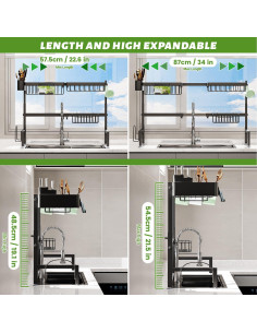 Escurridor de Platos Expandible ilvvan 58-86 cm Negro 2