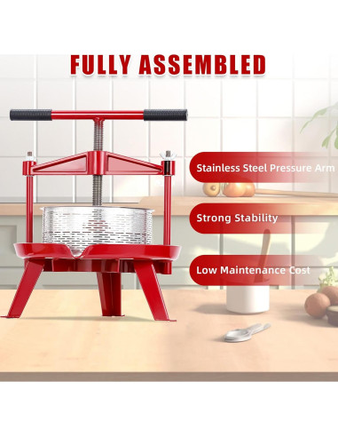 Prensa de Vino Takywep 14L Acero Inoxidable Mango en T