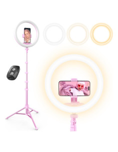 Luz de Anillo UBeesize 30,48 cm con Trípode 157,48 cm Rosa
