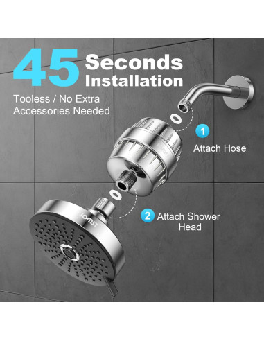 Cabezal de Ducha Filtrado JOMST 25 Etapas Alta Presión