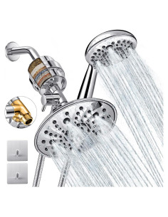 Ducha de Cabezal Doble Luxau con Filtro 20 Etapas 8"