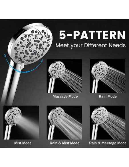 Cabezal de Ducha Filtrado Vatex 5 Modos 15 Etapas 60 cm Cabezal de Ducha Filtrado Vatex 5 Modos 15 Etapas 60 cm