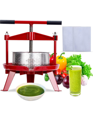 Prensa de Vino Takywep 14L Acero Inoxidable Mango en T