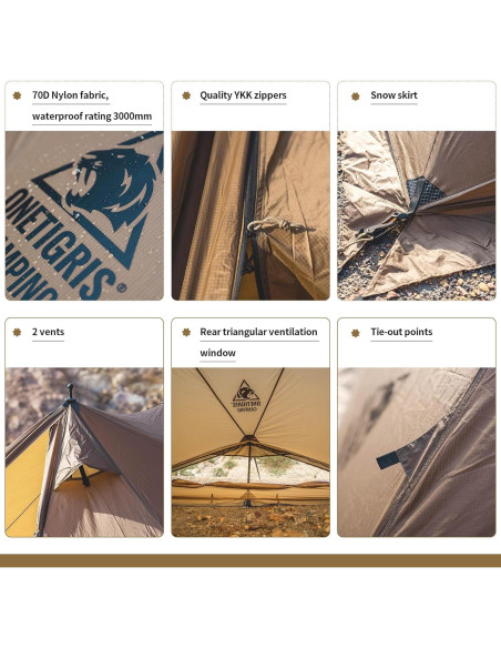 Tienda de Camping OneTigris PLATOON 2 Personas Impermeable