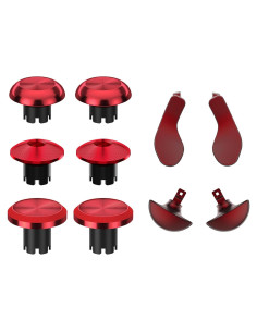 Palancas de metal para PS5 Edge - 6 palancas analógicas rojas