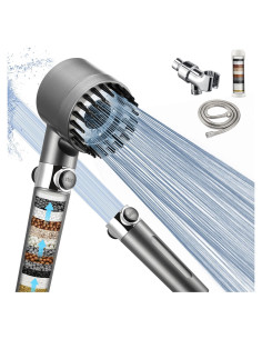 Cabezal de Ducha Filtrada Iopsk 3 Modos Alta Presión Gris