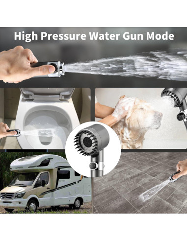 Cabezal de Ducha Filtrada Iopsk 3 Modos Alta Presión Gris