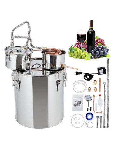 Alambique de Alcohol GarveeHome 19L con Termómetro y Bomba