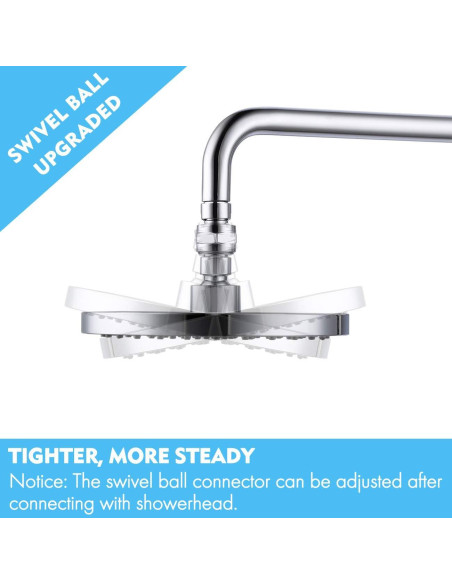 Adaptador de Cabezal de Ducha KES Cromo Pulido Universal