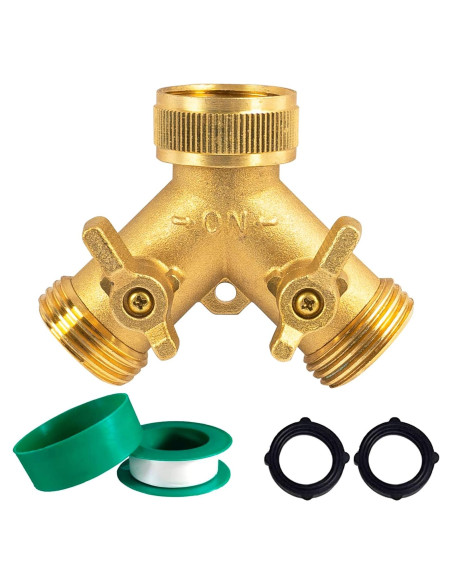 Divisor de Manguera de Jardín Hourleey 2 Vías Latón