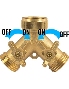 Divisor de Manguera de Jardín Hourleey 2 Vías Latón 2