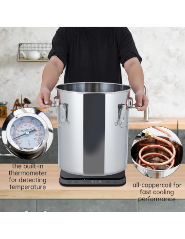 Alambique de Alcohol GarveeHome 19L con Termómetro y Bomba