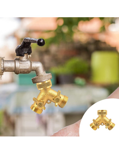 Divisor de Manguera de Jardín Hourleey 2 Vías Latón