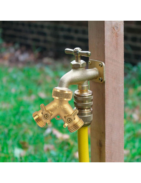 Divisor de Manguera de Jardín Hourleey 2 Vías Latón
