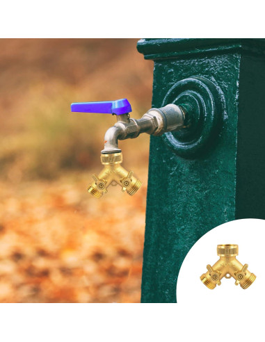 Divisor de Manguera de Jardín Hourleey 2 Vías Latón