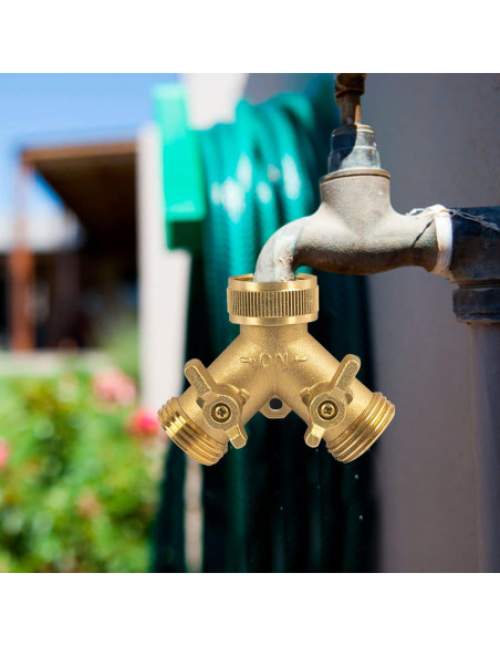 Divisor de Manguera de Jardín Hourleey 2 Vías Latón