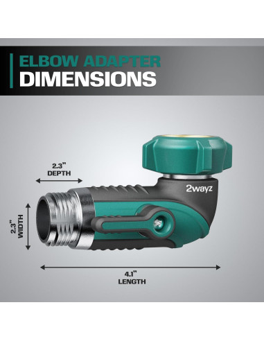 Adaptador de Codo de Manguera 90 2WAYZ - Válvula de Cierre Metálica