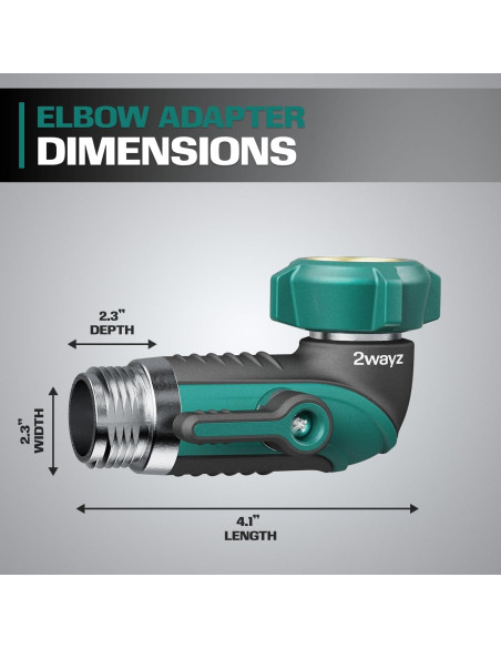 Adaptador de Codo de Manguera 90 2WAYZ - Válvula de Cierre Metálica