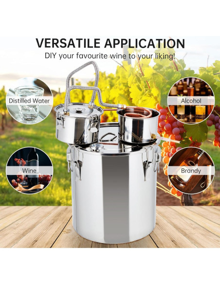Alambique de Alcohol GarveeHome 19L con Termómetro y Bomba