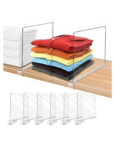 Divisores de Estantería Acrílicos OMGelic 6PCS 23.6x27.9cm