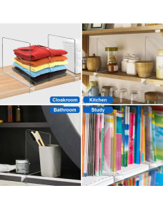 Divisores de Estantería Acrílicos OMGelic 6PCS 23.6x27.9cm 2