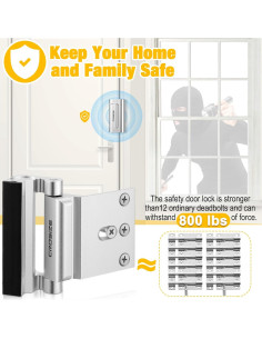 Cerradura de Seguridad Crosize Refuerzo Metal 800 lbs Plata 2