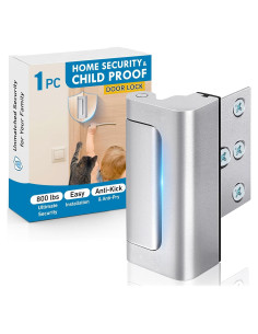 Cerradura de Refuerzo de Seguridad para Puerta Principal - Aluminio Plata