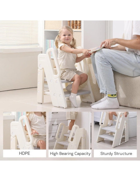 Taburete Plegable para Niños Hoopyosms Altura Ajustable