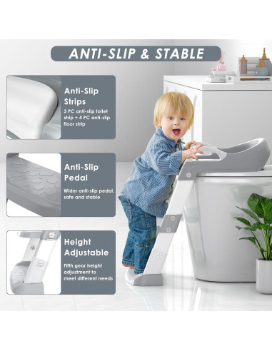 Asiento de Entrenamiento para Baño YT-808 Gris Ajustable