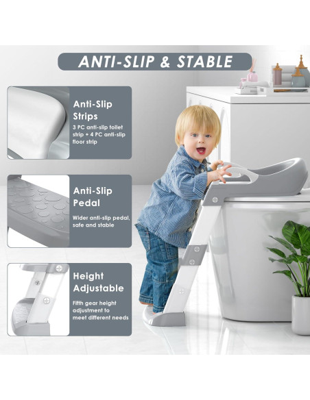 Asiento de Entrenamiento para Baño YT-808 Gris Ajustable