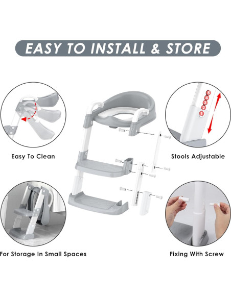 Asiento de Entrenamiento para Baño YT-808 Gris Ajustable