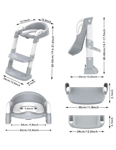 Asiento de Entrenamiento para Baño YT-808 Gris Ajustable