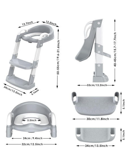 Asiento de Entrenamiento para Baño YT-808 Gris Ajustable
