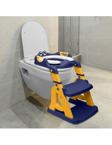 Asiento de Entrenamiento para Baño Bambinao 2 en 1 Azul Amarillo